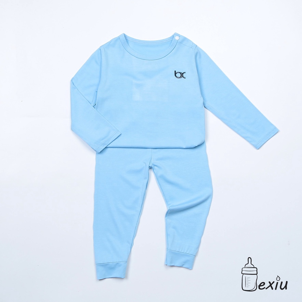 Bộ Dài Cài Vai Thun Cotton Lạnh Bexiu Mềm Mượt Mát Cho Bé