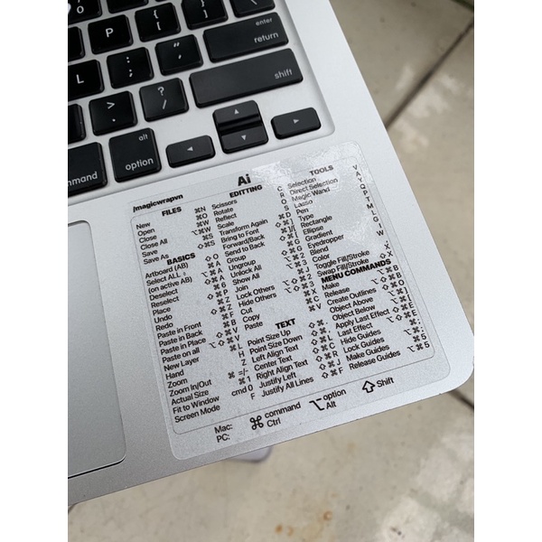 Miếng dán phím tắt  AI, PTS, Lightroom, Premier Pro Dành cho Macbook và Windows | Shortcut sticker | Magicwrapvn Maclab
