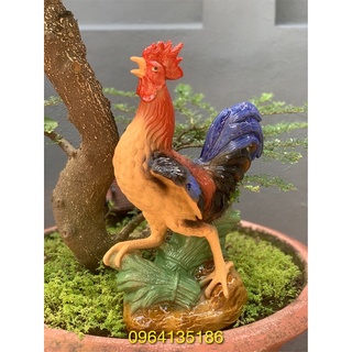 Tượng tiểu cảnh gà trống gáy h50cm gốm sứ Bát Tràng