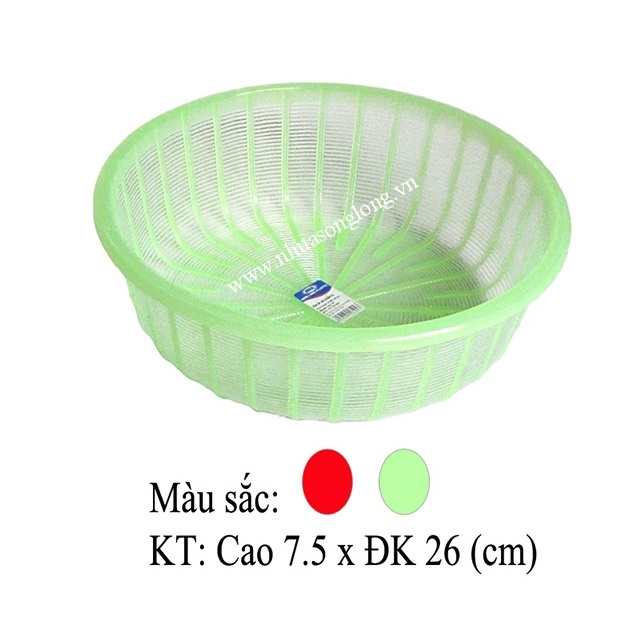 Rổ Rá Nhựa Song Long dùng Vo Gạo, Rửa Rau, Đựng Hoa Quả - Rá Nhựa Đa Năng 26cm