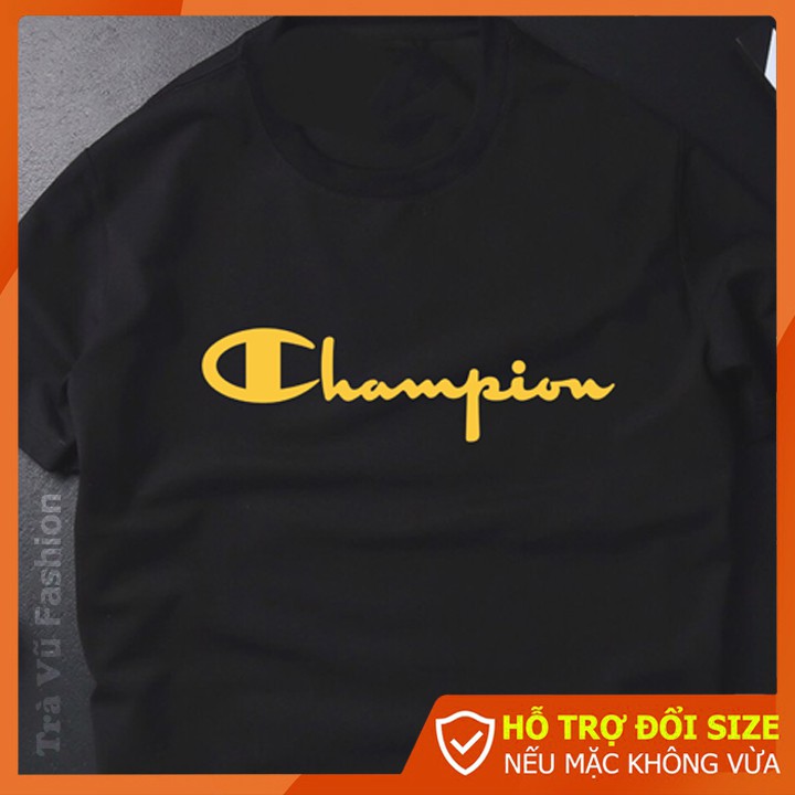 Áo thun nam, áo phông ngắn tay Trà Vũ cổ tròn, chất mịn mát phối Chanpiion CZ61 | BigBuy360 - bigbuy360.vn