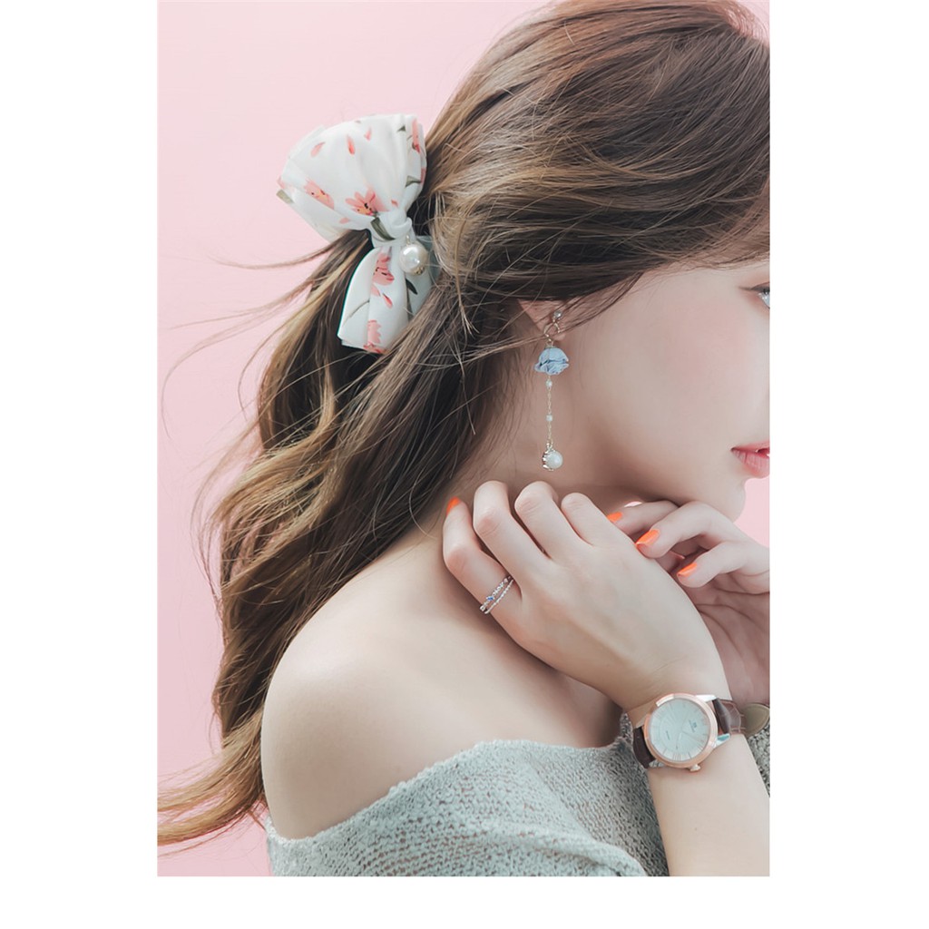 Bông tai nữ hoa hồng khô tòn ten, phiên bản Hàn Quốc