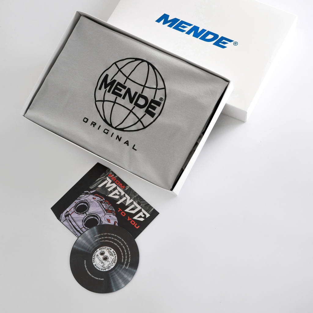 MENDE - Earth Tee Xám - Áo thun đơn giản màu xám hình trái đất