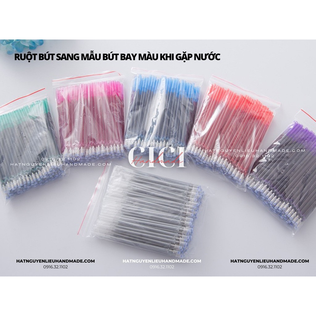 Set 2c Ruột bút sang mẫu màu bạc bút bay màu khi gặp nước Cici Handmade chuyên hạt nguyên liệu đính kết thời trang