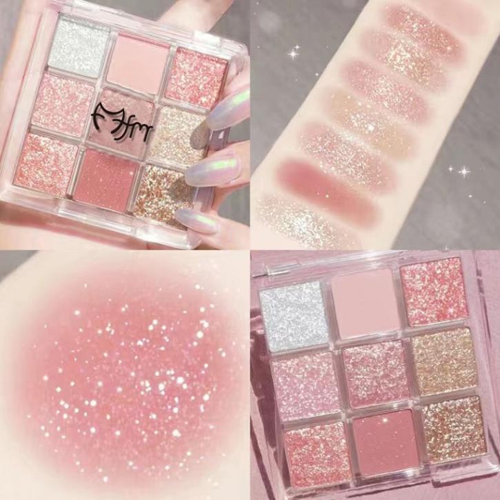 Bảng Mắt Nhũ 9 Ô Eye Palette Glamcolour Nội Địa Trung  ZUZU