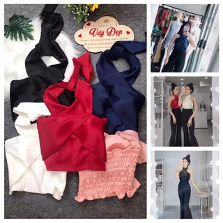 HÌNH THẬT - Áo lụa kiểu yếm cúp ngực ❤️FREESHIP❤️ áo thiết kế nhiều màu nhiều size chất siêu mát, dày mịn