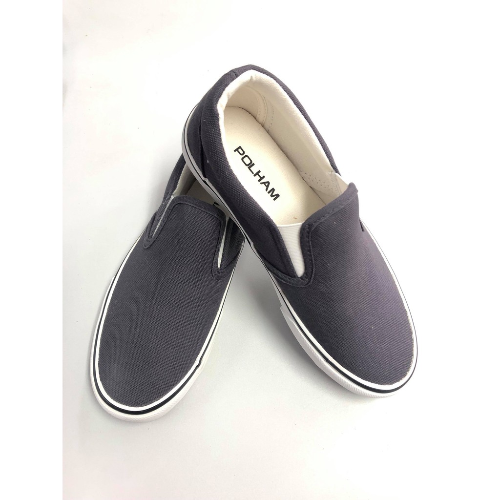 GIÀY SLIP ON MÀU XÁM ĐẬM