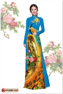 Vải in con công GH