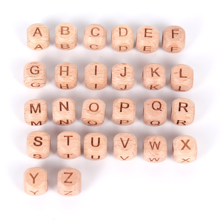 Set 26 Hạt Gỗ Hình Chữ Cái / Chữ Cái Dùng Làm Trang Sức Thủ Công