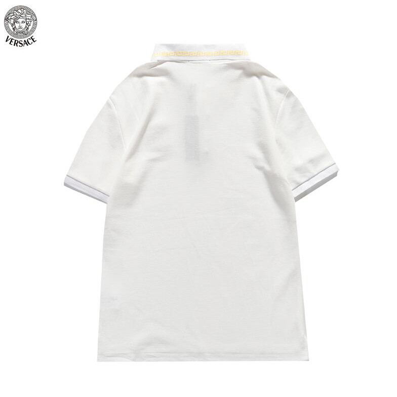 Versace Áo Thun Polo Tay Ngắn Chất Liệu Cotton Thêu Hoạ Tiết Đơn Giản Thời Trang Dành Cho Nam Và Nữ