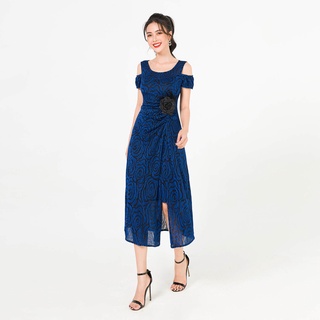 Đầm dạ hội she's back hở vai nhún eo s63l20q030