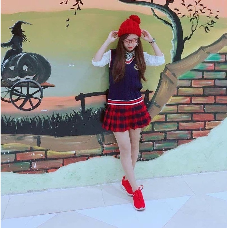 Set áo gile + chân váy tennis