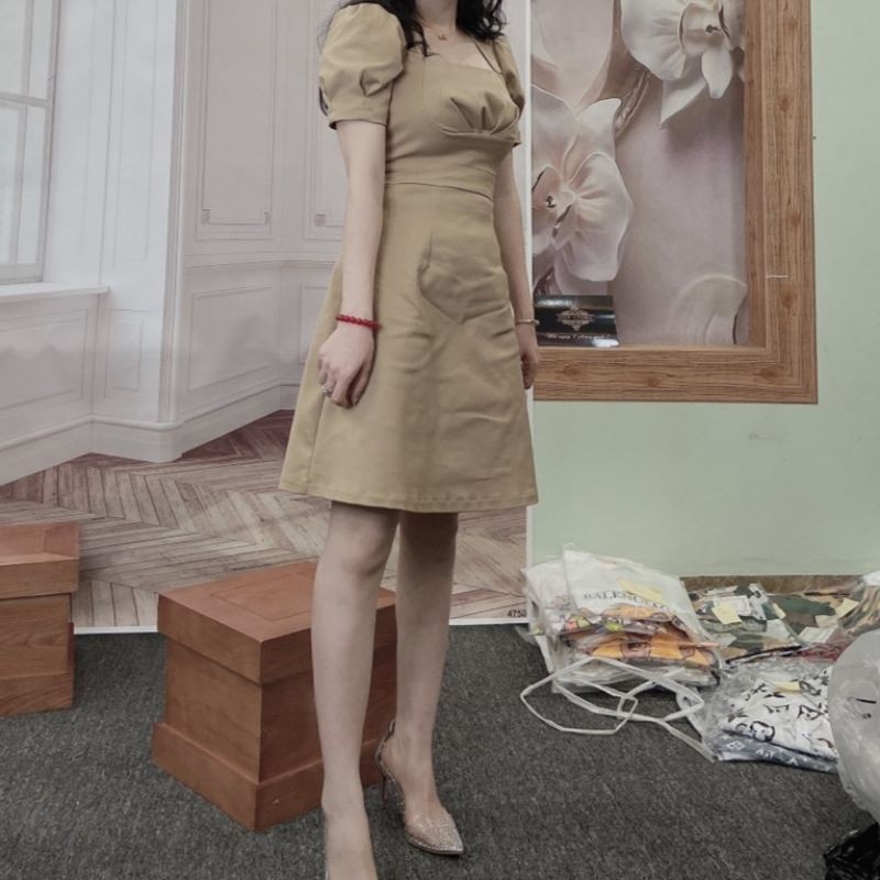 Váy Đầm Nữ Dáng Ôm Kiểu Dáng Tiểu Thư Chất Liệu Cotton Co Giãn [Hàng QUẢNG CHÂU Cao Cấp] Hình Ảnh Thật Store Chụp 100%