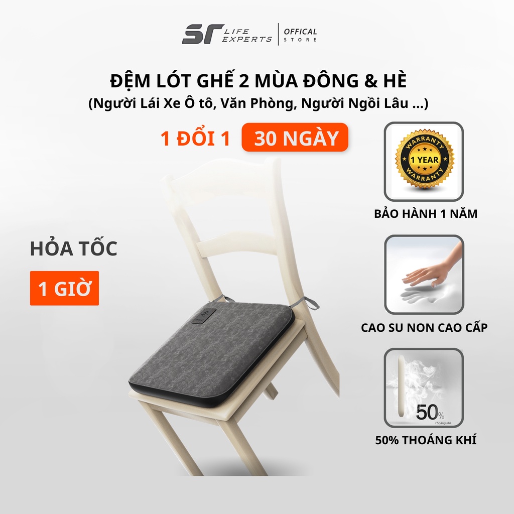 Đệm Mông 2 Mùa, Gối Ngồi Cao Su Non Thoáng Khí, Đệm Lót Ghế Văn Phòng, Xe Hơi, Ô Tô - Sairui
