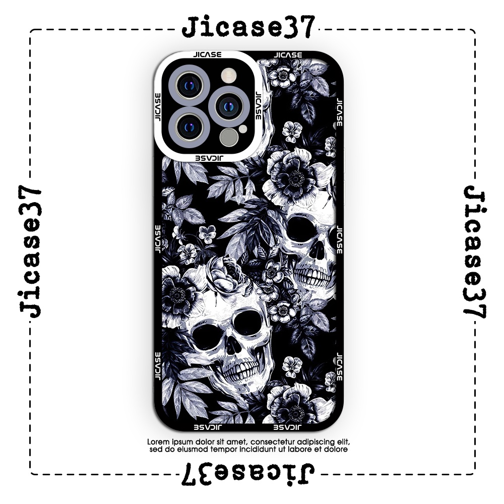 Ốp lưng iPhone Cạnh Vuông Samsung Xiaomi Oppo Jicase cánh hoa tàn đen