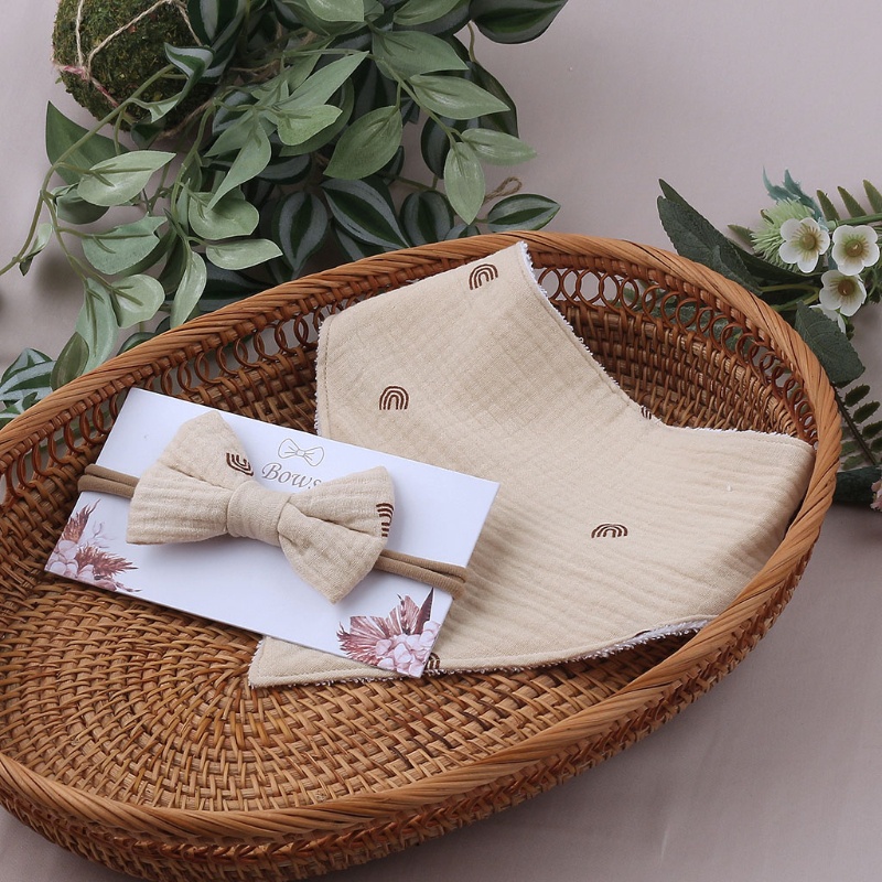 Khăn Bandana Vải Cotton Mềm Màu Trơn Thắt Nơ Kiểu Công Chúa