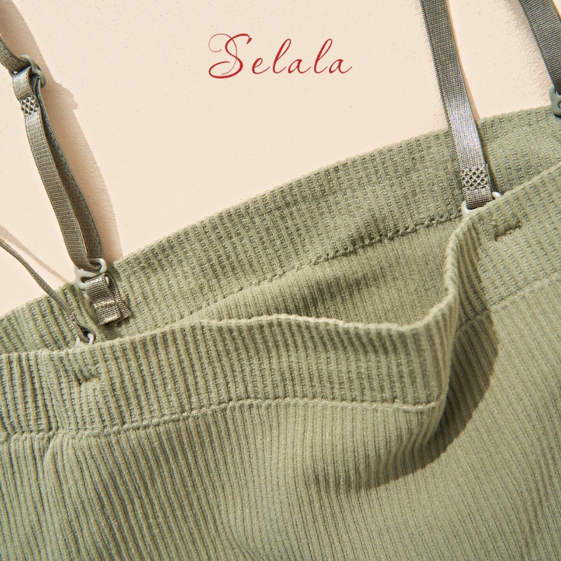 Áo 2 Dây Quây Selala 2 in1 Gân Tăm Có Sẵn Nâng Ngực Tôn Dáng 2D11