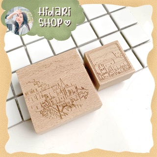 Con Dấu Gỗ Phong Cảnh Nhẹ Nhàng - Vintage Craft Jounal / Hidari