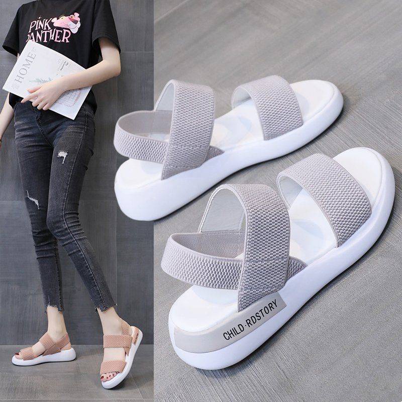 giày sandal nữ Giày Sandal Thể Thao Mùa Hè Năm 2021 Phong Cách Hàn Quốc Dây Thun Co Giãn Dễ Phối Đồ Cho Nữ