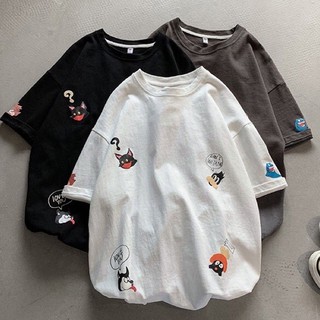 Áo thun unisex Nam Nữ hình trẻ trung vải mát mẻ, Áo thun form rộng, Hình hoạt hình đẹp