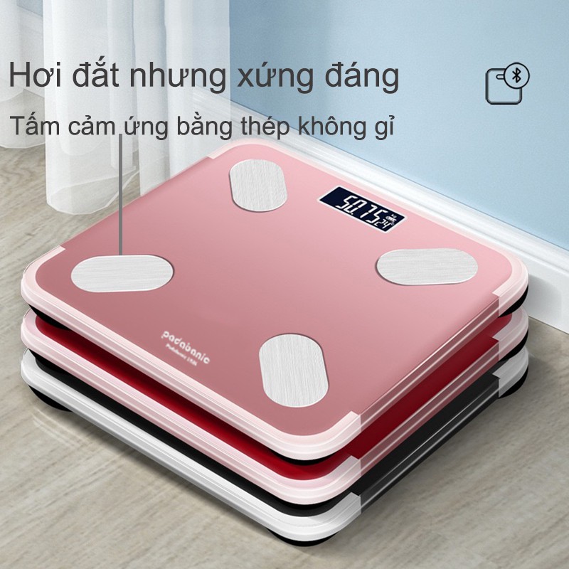 [ SIÊU HIỆN ĐẠI ] Cân Điện Tử Chạy Pin AAA Kết Nối Bluetooth Kết Hợp Phân Tích Chỉ Số Toàn Cơ Thể