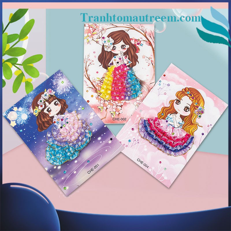 Tranh Dán Váy Công Chúa Cute Nhiều Mẫu  Sáng Tạo Trang Phục Cho Bé