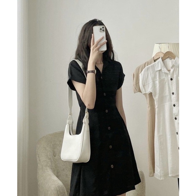 Đầm váy sơ mi 2 túi 3 màu xuongvnxk vnxk