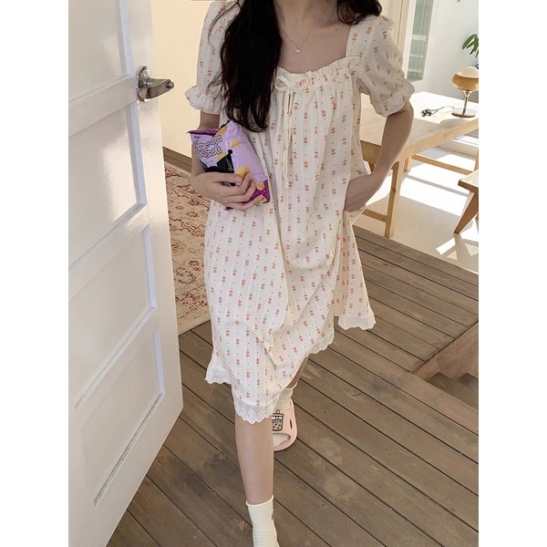 váy ngủ hoa nhí xinh xắn