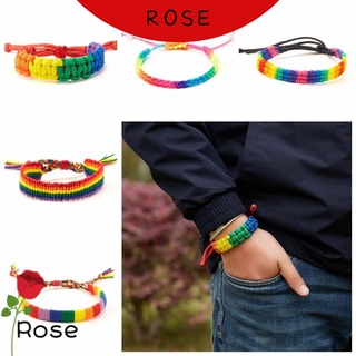 Vòng tay bện dây màu sắc cầu vồng LGBT thời trang cho nam nữ