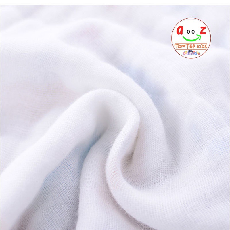 Khăn xô nhăn 6 lớp 100% cotton siêu mềm, khăn rửa mặt cho bé hàng xuất khẩu