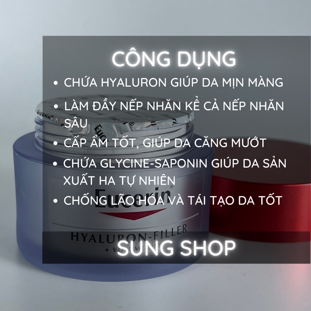 Kem dưỡng Eucerin Hyaluron làm mờ nếp nhăn chống lão hóa da hiệu quả