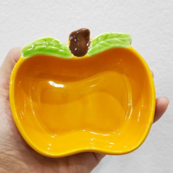 Bát Ăn Dặm Gốm Sứ Đẹp Dễ Thương Kiểu Nhật Hình Quả Táo, Chén Ăn Cơm Của Bé