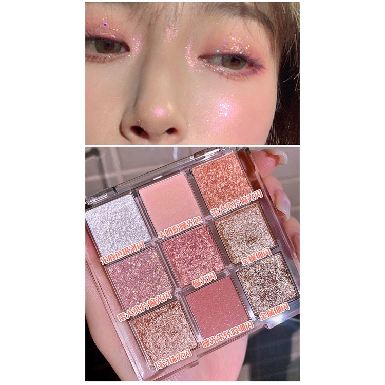 [Hàng mới về] Bảng Phấn Mắt Jiugongge Nhiều Màu Sắc Trang Điểm Thu Hút Thời Trang