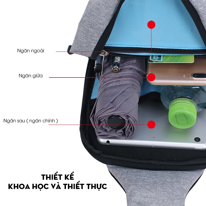 Túi đeo chéo nam nữ, phong cách Hàn Quốc, túi bao tử, đeo ngực, đeo vai, thiết kế nhỏ gọn, phù hợp đi chơi, dạo phố | BigBuy360 - bigbuy360.vn