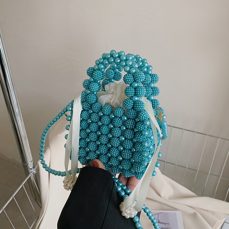 Túi đeo vai IELGY mini đính ngọc trai giả thời trang dành cho nữ