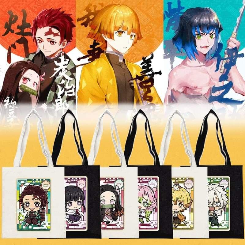 Túi Vải Canvas In Chibi Anime Demon Slayer: Kimetsu no Yaiba