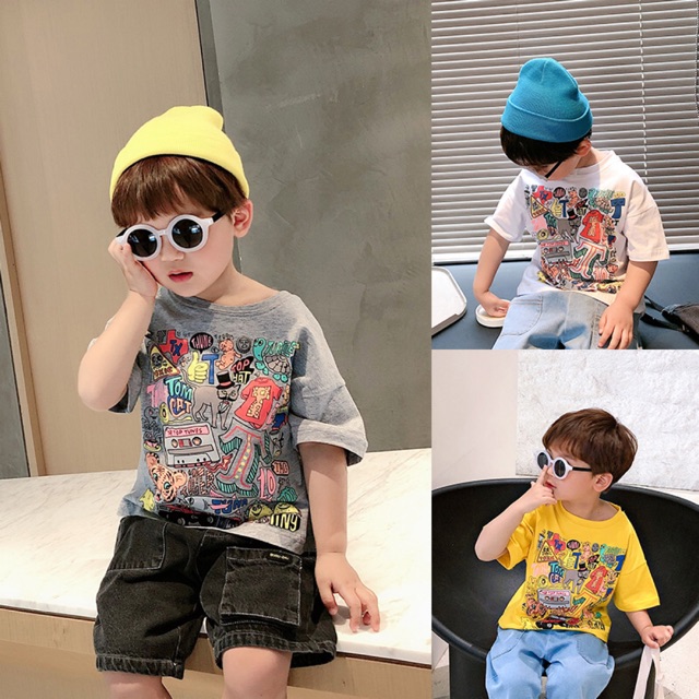 Áo phông hoạ tiết bé trai