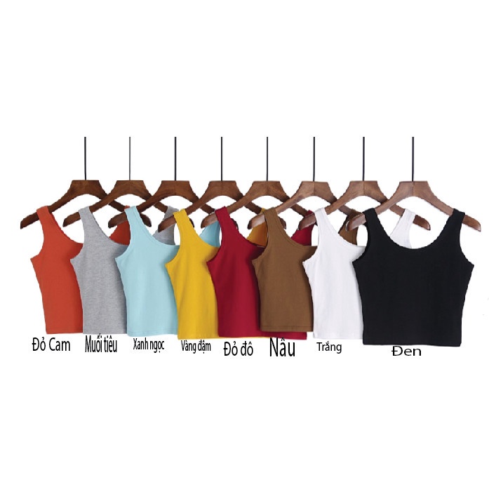 Áo croptop nữ sát nách ba lỗ thun không tay-  nâng ngực che Khuyết Điểm- co giãn tốt