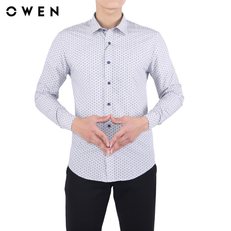 Áo sơ mi Dài tay Owen Bamboo Slim Fit màu Ghi - AS61042D