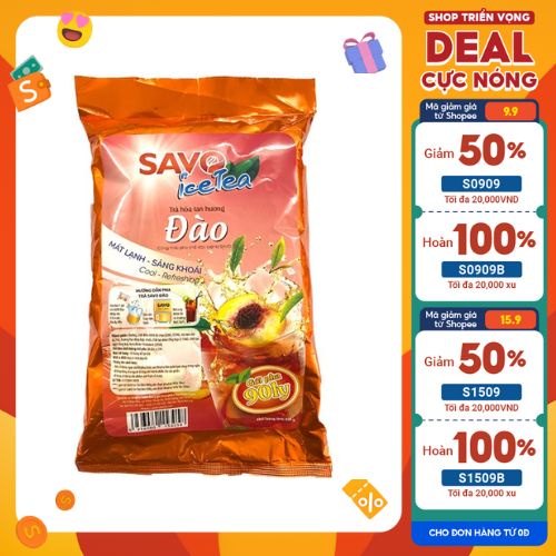 Trà Đào Hòa Tan SAVO (Peach Icetea) - Túi 800g