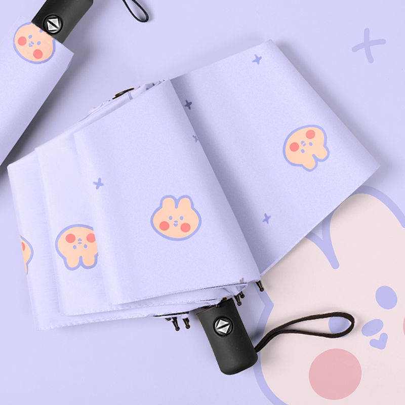 Automatic Umbrella Women's Folding Rain and Rain Dual-Use Sun Umbrella plus-Sized Size Retro Japanese Cute Student Sun Umbrella yNxm