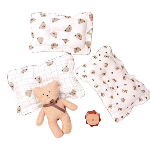Gối xô lõm vải Muslin cao cấp chống méo đầu, chống trào ngược cho bé 40x25cm