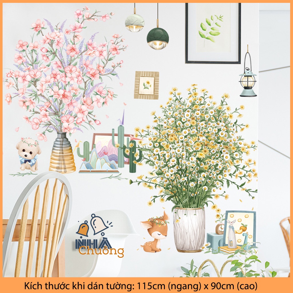 Decal dán tường Hàn Quốc có sẵn keo dính trang trí nhà cửa, phòng ngủ C91