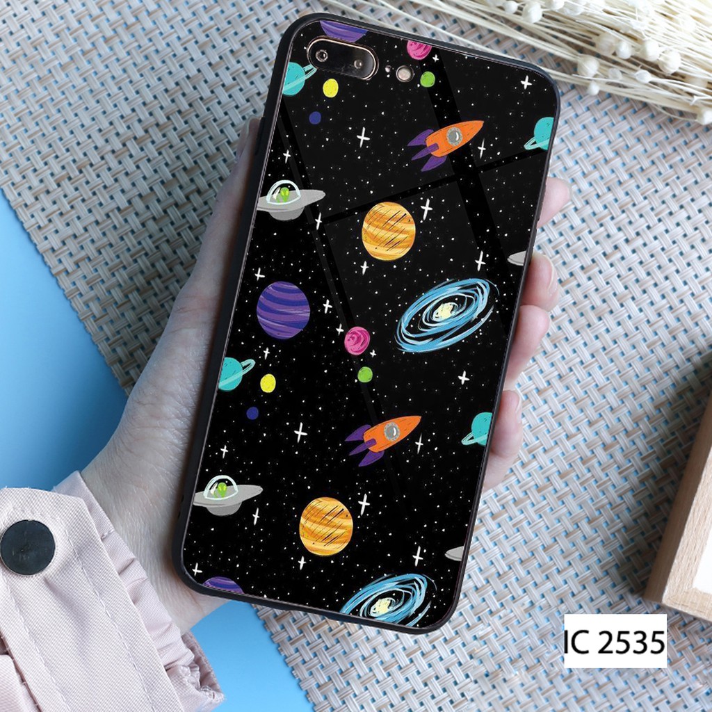 Ốp lưng điện thoại Iphone 6/6s plus /iphone 7/8 Plus - in hình vũ trụ và bầu trời mây hồng đẹp mắt