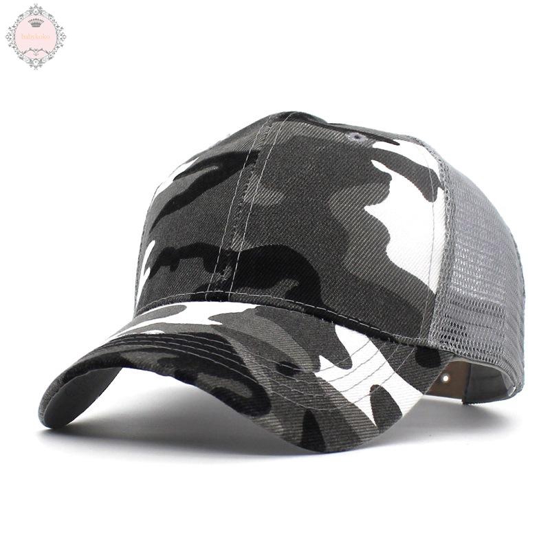 Women Plain Sports Half Retro Army Style Mens Visor Outdoor Jungle Camo Camping Camouflage Trucker Baseball Mesh Cap