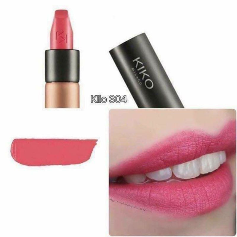 Son lì Kiko đầu 3 hồng san hô 304 Kiko velvet passion matte