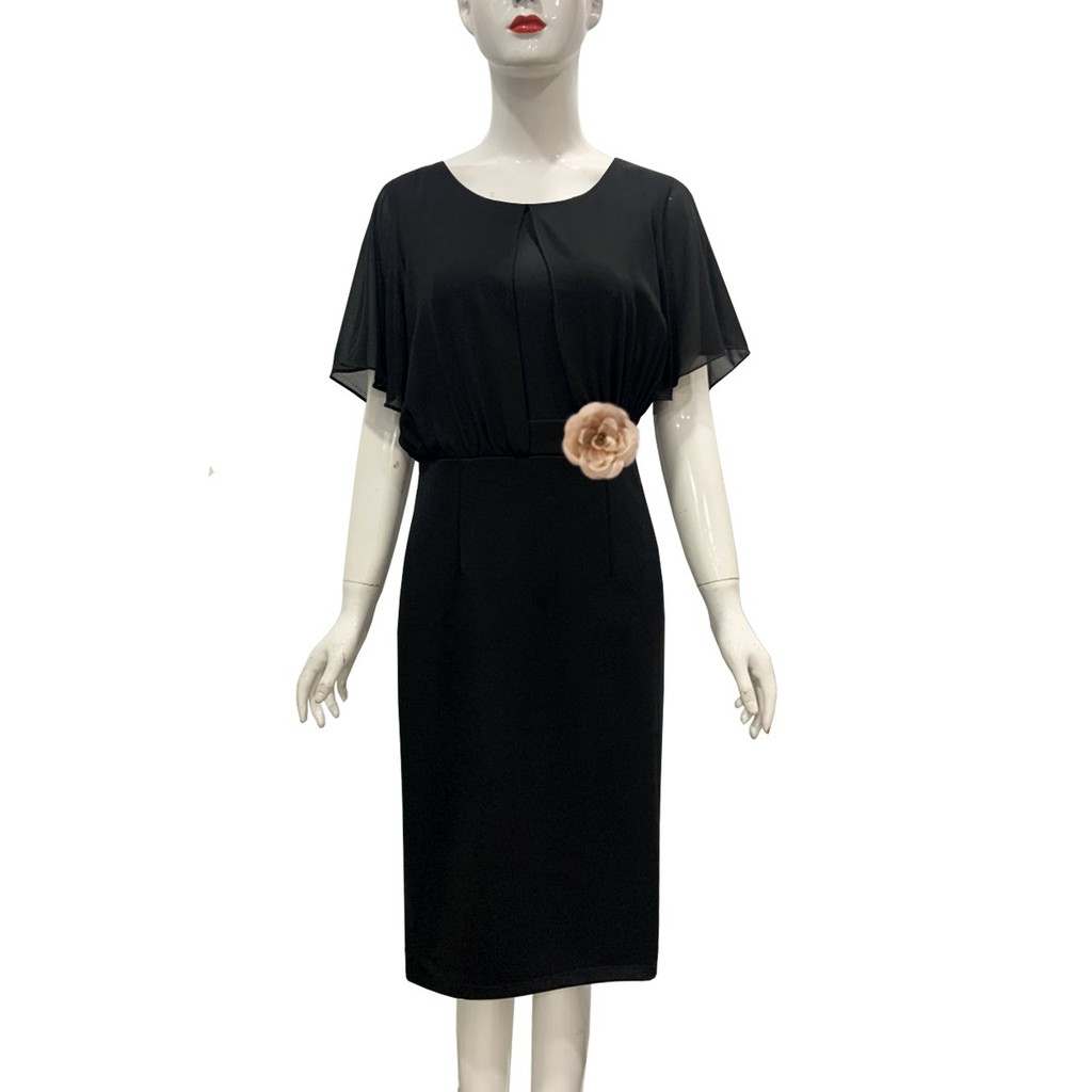 ĐẦM DỰ TIỆC NỮ DÁNG ÔM RỘNG EO KIỂU ĐẦM DỰ TIỆC TRUNG NIÊN CAO CẤP SANG TRỌNG PHỐI VOAN ĐÍNH HOA CHO MẸ U40 U503324 3051