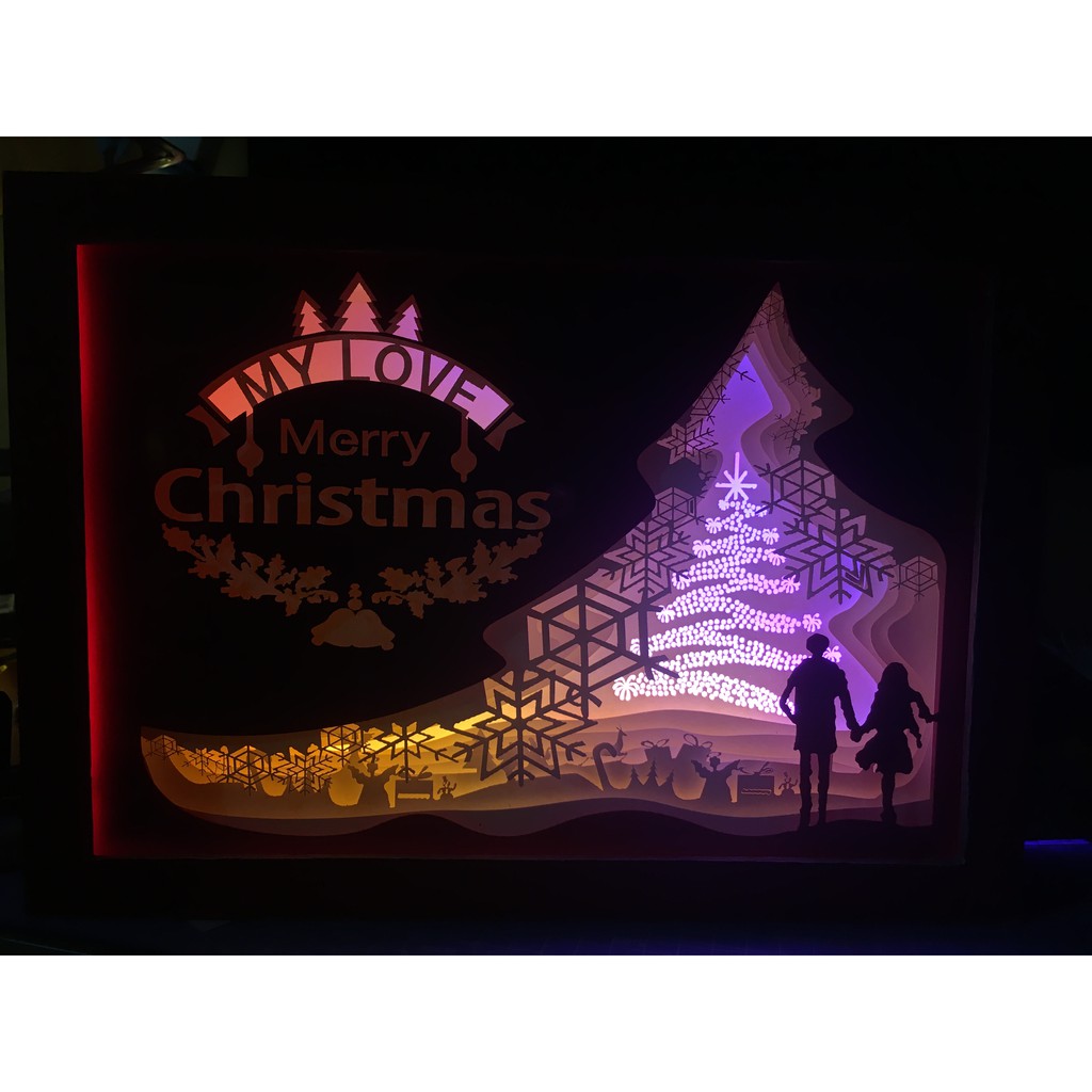 Hộp đèn ngủ bằng giấy 3D - QUÀ TẶNG NOEL