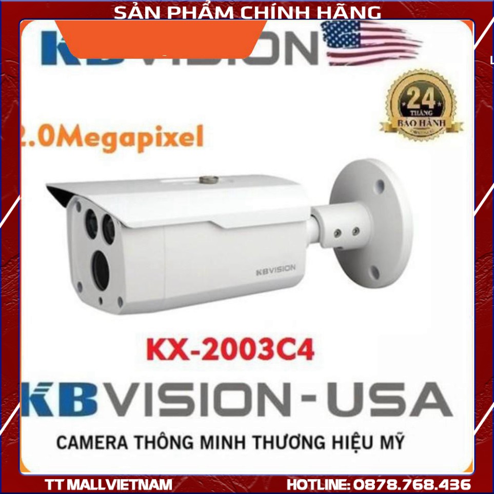 Camera {Giá sốc} Camera HDCVI hồng ngoại 2.0 Megapixel KBVISION KX-2003C4 ... ! .