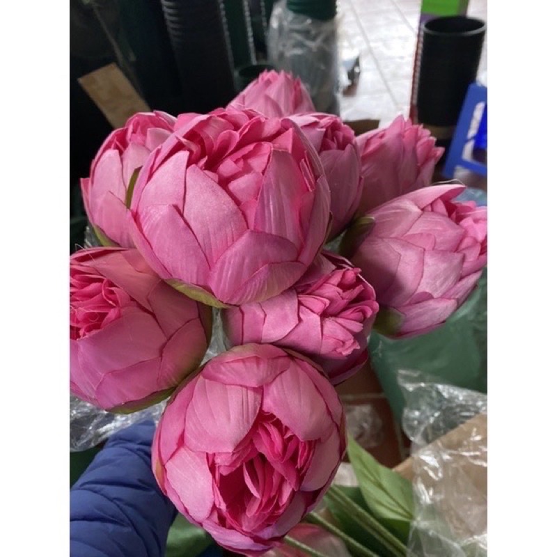 Hoa sen giả BÁCH DIỆP QUAN ÂM bông sen lụa đẹp cao cấp